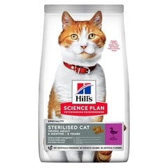 Hill's Science Plan Sterilised Cat Young Adult корм для кошек с уткой, 1.5 кг цена и информация | Сухой корм для кошек | pigu.lt