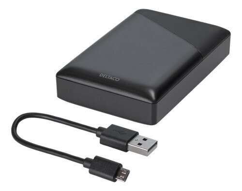 Akumuliatoriaus bankas Deltaco PB-C1000 10000mAh, 1xUSB-C, 1xUSB-A, QuickCharge 3.0, juodas kaina ir informacija | Atsarginiai maitinimo šaltiniai (power bank) | pigu.lt