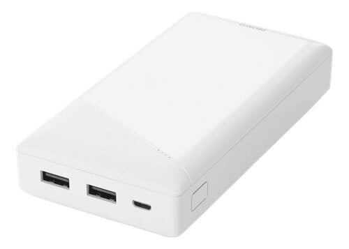 Akumuliatoriaus bankas Deltaco 20000mAh, 2xUSB-A, LED, baltas kaina ir informacija | Atsarginiai maitinimo šaltiniai (power bank) | pigu.lt