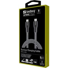 SANDBERG Survivor USB-C- USB-C Cable 1M цена и информация | Кабели для телефонов | pigu.lt