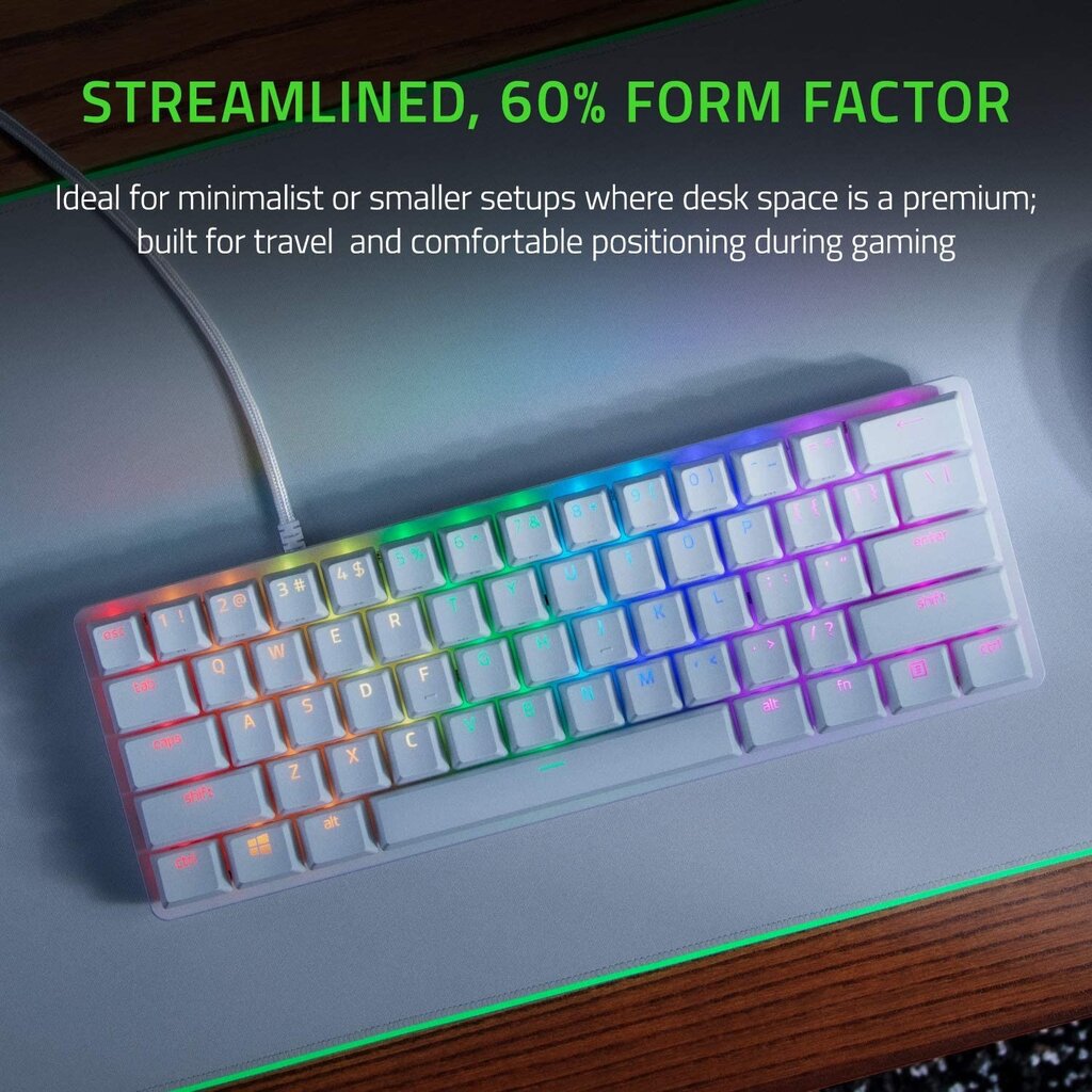 Razer Huntsman Mini Mercury RGB US Clicky Purple kaina ir informacija | Klaviatūros | pigu.lt