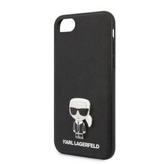 Karl Lagerfeld Saffiano Iconic Cover skirta iPhone 7/8/SE, juodas kaina ir informacija | Telefono dėklai | pigu.lt
