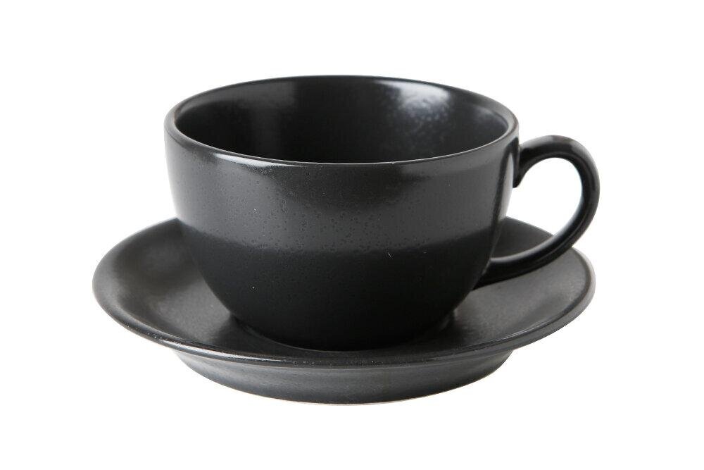 Seasons juodas kapučino puodelis su lėkšte 320ml kaina ir informacija | Taurės, puodeliai, ąsočiai | pigu.lt