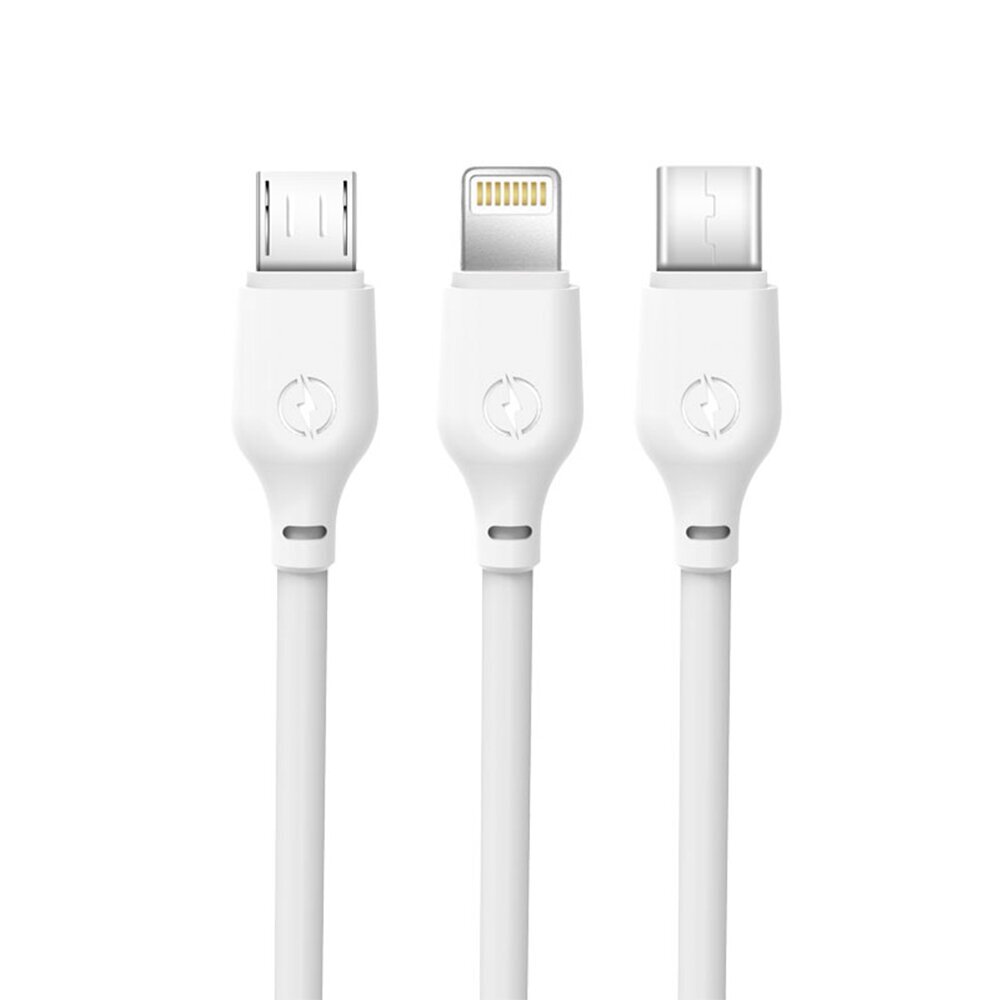 XO 3in1, USB - Lightning + USB-C + microUSB, 1 m kaina ir informacija | Laidai telefonams | pigu.lt