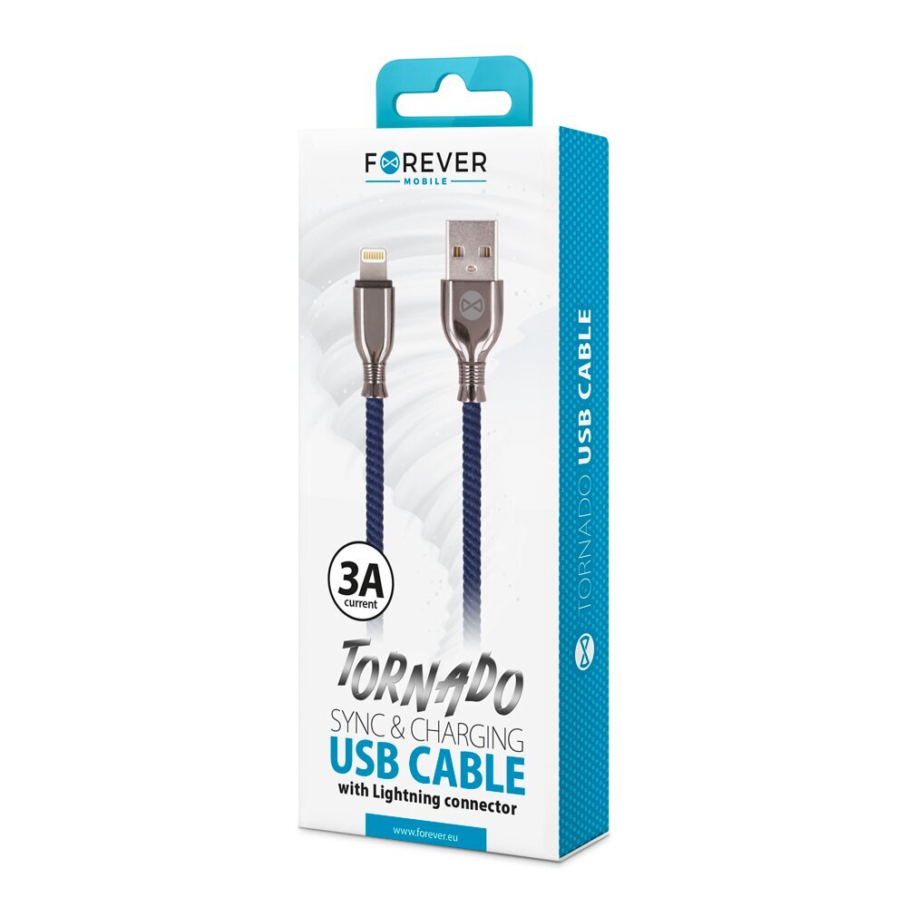 Forever Tornado, USB - Lightning, 1 m kaina ir informacija | Laidai telefonams | pigu.lt