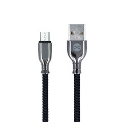 Кабель Forever Tornado USB - microUSB, 1.0 м, 3А, черный цена и информация | Кабели для телефонов | pigu.lt