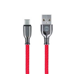Кабель Forever Tornado USB - USB-C, 1.0 м, 3А, красный цена и информация | Кабели для телефонов | pigu.lt