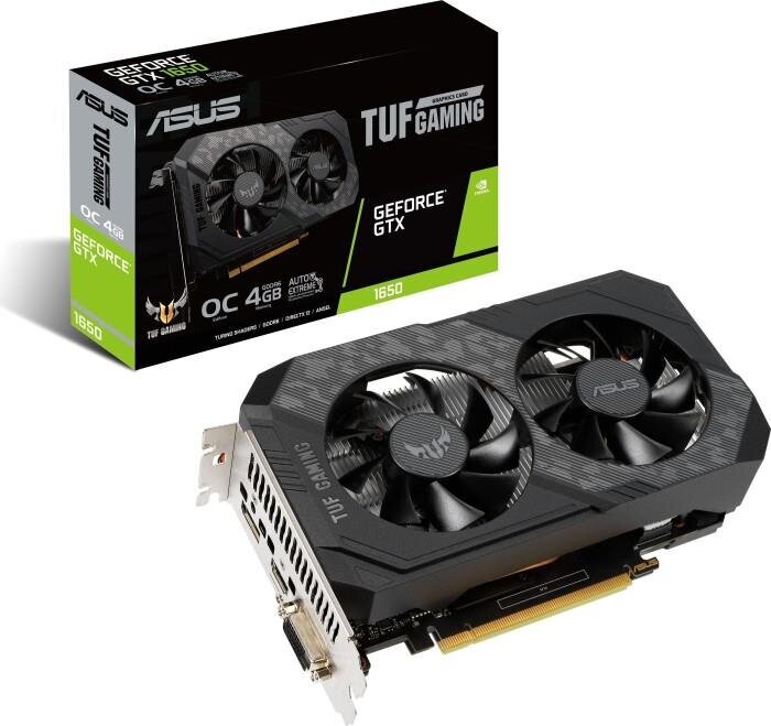 Asus Tuf-GTX1650-O4GD6-P-Gaming - Oc Edition - Grafikkarten - GF GTX 1650 - 4 GB цена и информация | Vaizdo plokštės (GPU) | pigu.lt
