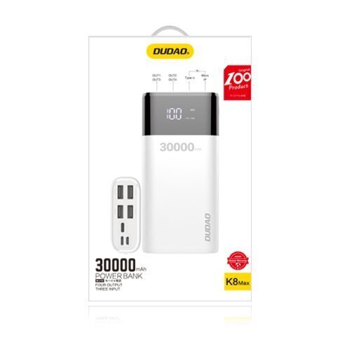 Dudao power bank 30000mAh цена и информация | Atsarginiai maitinimo šaltiniai (power bank) | pigu.lt