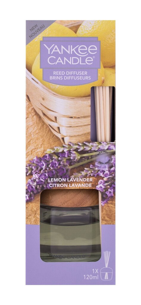 Namų kvapas su lazdelėmis Yankee Candle Lemon Lavender, 120 ml kaina ir informacija | Namų kvapai | pigu.lt