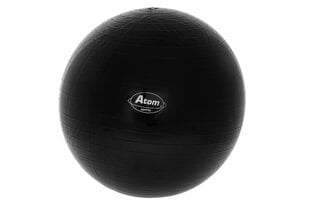 Gimnastikos kamuolys Atom 65 cm, juodas kaina ir informacija | Gimnastikos kamuoliai | pigu.lt
