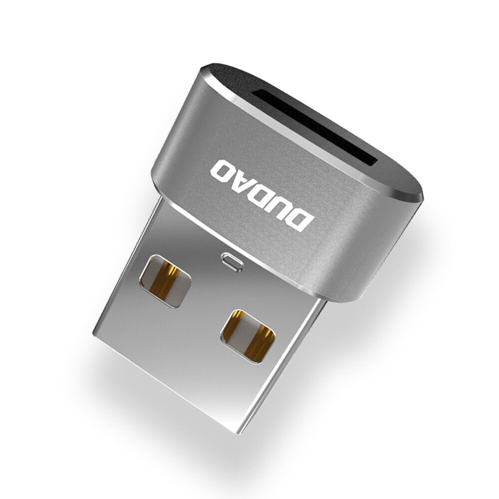Dudao adapteris USB Type-C į USB adapteris juodas (L16AC juodas/pilkas) kaina ir informacija | Laidai telefonams | pigu.lt