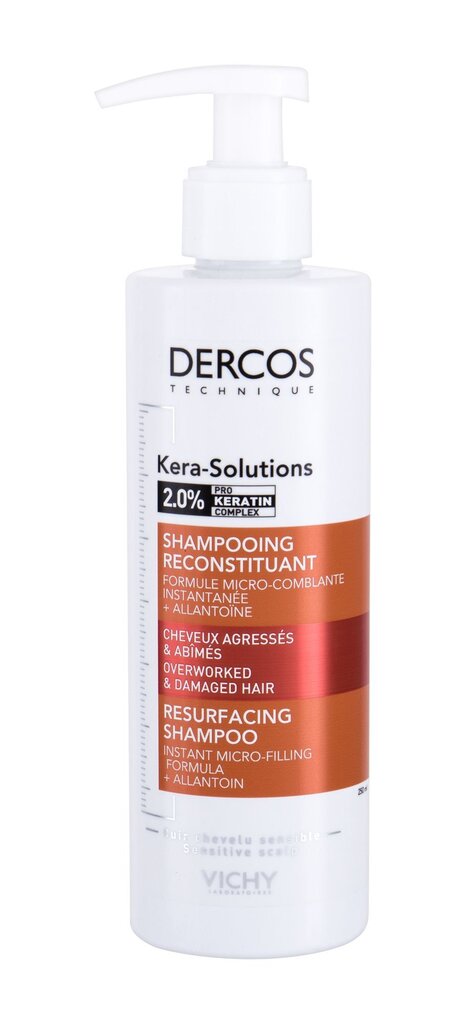 Šampūnas pažeistiems plaukams Vichy Dercos Kera-Solution Resurfacing 250 ml цена и информация | Šampūnai | pigu.lt