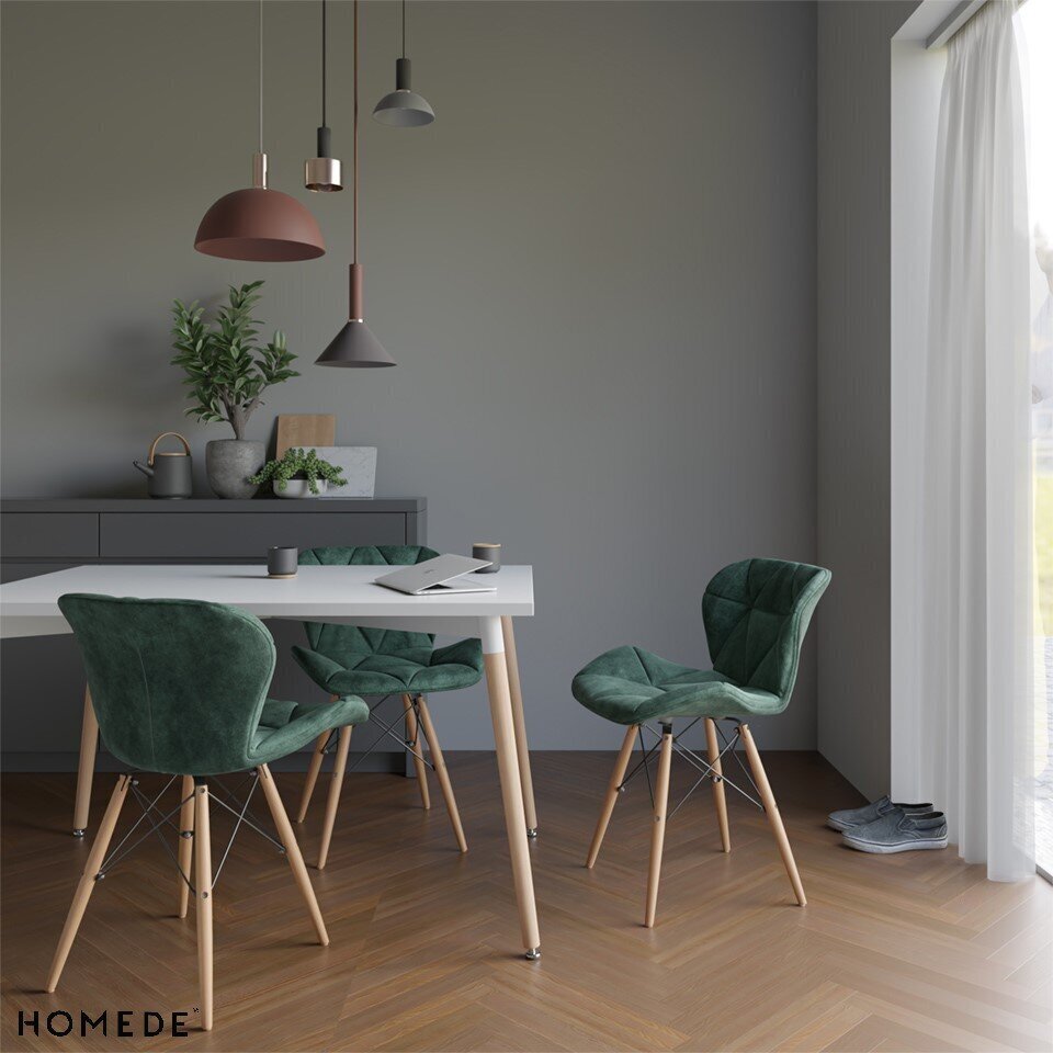 Stalas Homede Elle 120x60 cm, baltas/rudas kaina ir informacija | Virtuvės ir valgomojo stalai, staliukai | pigu.lt