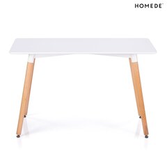 Stalas Homede Elle 120x60 cm, baltas/rudas kaina ir informacija | Virtuvės ir valgomojo stalai, staliukai | pigu.lt