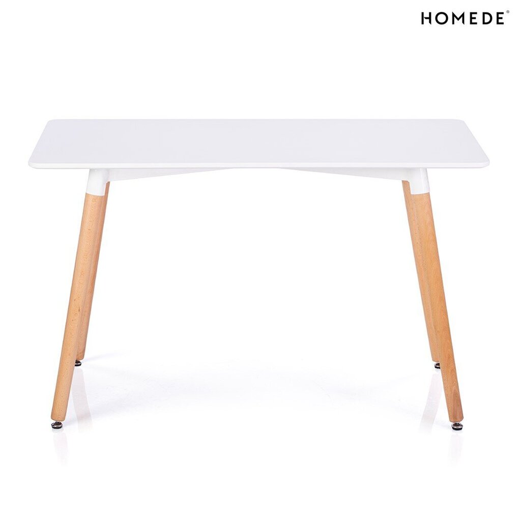 Stalas Homede Elle 120x80 cm, baltas/rudas цена и информация | Virtuvės ir valgomojo stalai, staliukai | pigu.lt