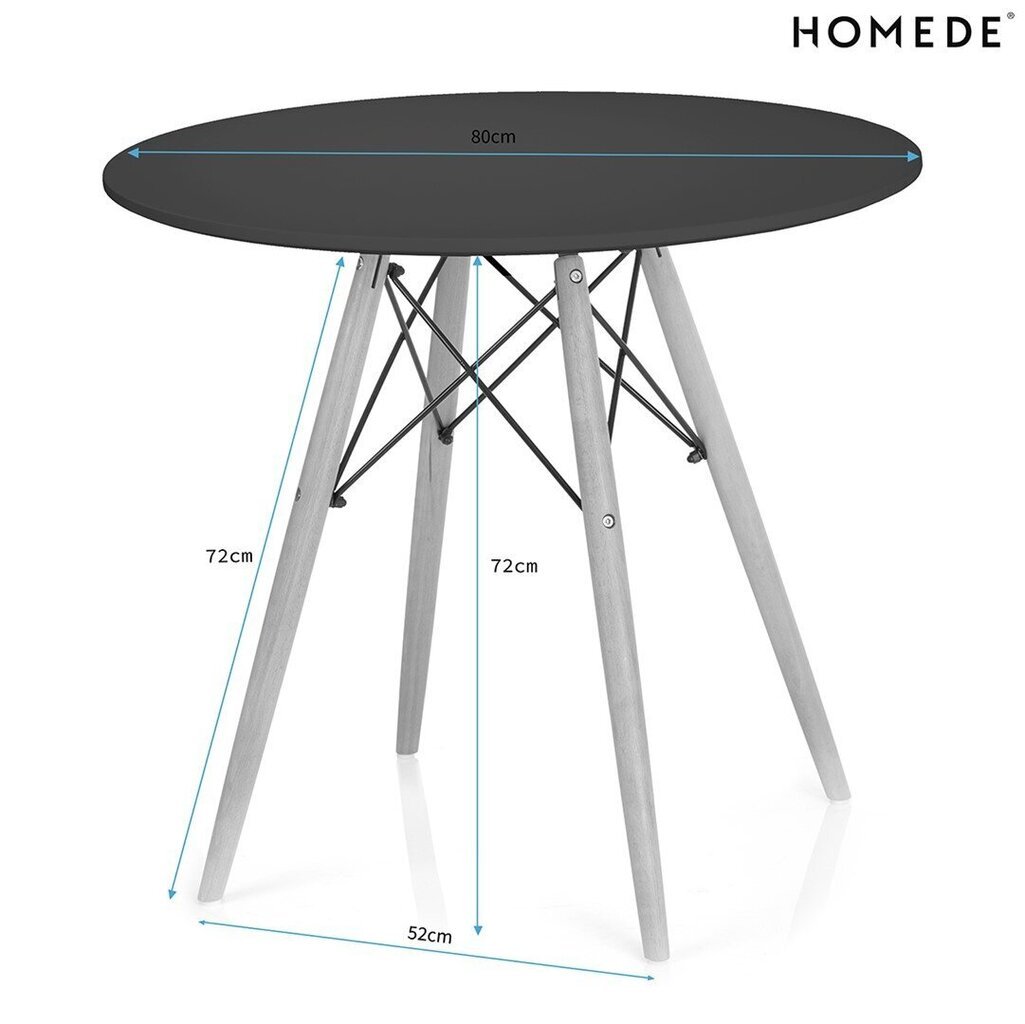 Valgomojo stalas Homede Tebe 80 cm, juodas/rudas цена и информация | Virtuvės ir valgomojo stalai, staliukai | pigu.lt