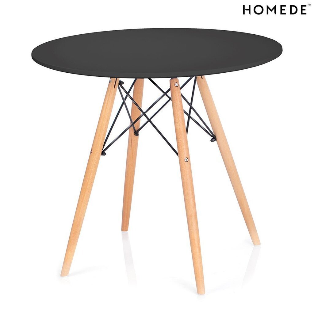 Valgomojo stalas Homede Tebe 80 cm, juodas/rudas цена и информация | Virtuvės ir valgomojo stalai, staliukai | pigu.lt
