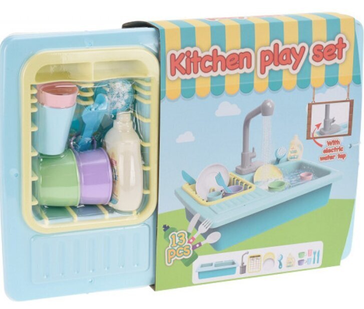 Virtuvės kriauklė su indais, 13 d. kaina ir informacija | Žaislai mergaitėms | pigu.lt