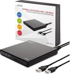 Savio Slim USB внешний дисковод CD /DVD-R / RW цена и информация | Оптические устройства | pigu.lt