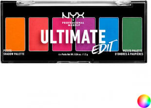 Akių šešėlių palete NYX Eye Shadow Palette Ultimate Edit, 1,2 g x 6 kaina ir informacija | NYX Dekoratyvinė kosmetika | pigu.lt