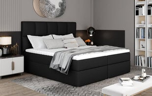 Кровать NORE Glossy 165x200 см, черная эко кожа цена и информация | Кровати | pigu.lt