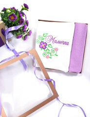 Комплект вафельных полотенец с вышивкой «Мамочка», фиолетовый/белый цена и информация | Другие оригинальные подарки | pigu.lt