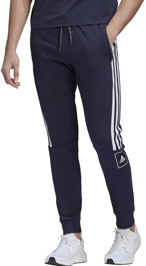 Sportinės kelnės vyrams Adidas M 3s Tape Pants Blue, mėlynos цена и информация | Sportinė apranga vyrams | pigu.lt