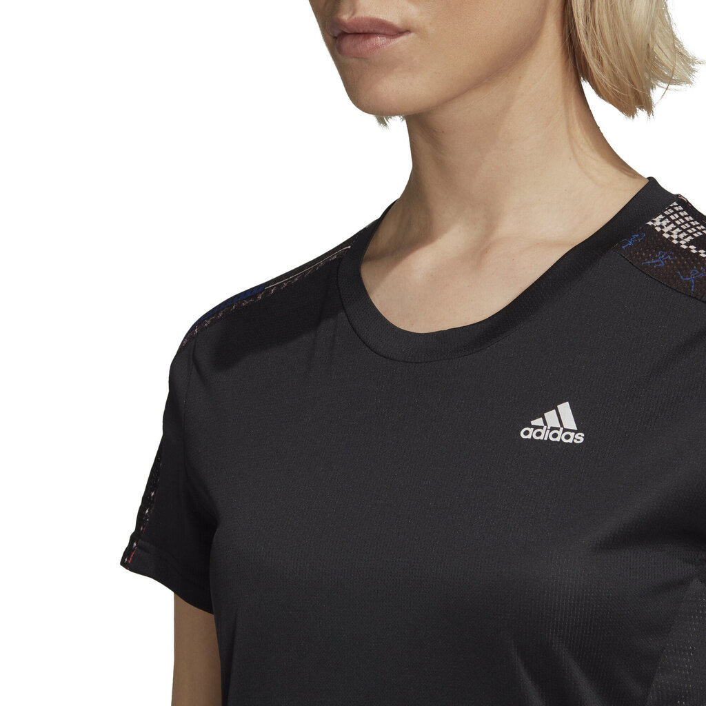 Marškinėliai moterims Adidas Own The Run Tee, juodi kaina ir informacija | Marškinėliai moterims | pigu.lt