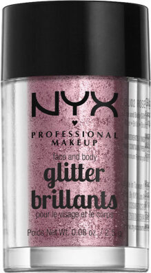 Blizgučiai NYX Glitter Brillants Face and Body Rose, 2,5g kaina ir informacija | Akių šešėliai, pieštukai, blakstienų tušai, serumai | pigu.lt