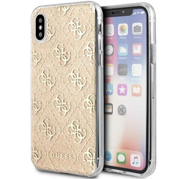 Dėklas Guess GUHCPXPCU4GLGO skirtas Apple iPhone X / XS, auksinė kaina ir informacija | Telefono dėklai | pigu.lt