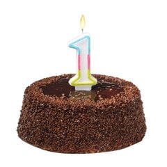Susy Card gimtadienio žvakė, Nr. 1, spalvinga, 9 cm kaina ir informacija | Dekoracijos šventėms | pigu.lt