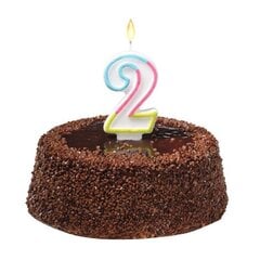 Susy Card gimtadienio žvakė, Nr. 2, spalvinga, 9 cm kaina ir informacija | Dekoracijos šventėms | pigu.lt