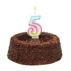 Susy Card gimtadienio žvakė, Nr. 5, spalvinga, 9 cm kaina ir informacija | Dekoracijos šventėms | pigu.lt