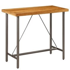 Baro stalas iš perdirbto tikmedžio, 120x58x106cm, rudas цена и информация | Кухонные и обеденные столы | pigu.lt
