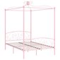 Lovos rėmas su baldakimu, 120x200cm, rožinės spalvos цена и информация | Lovos | pigu.lt