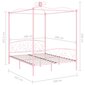 Lovos rėmas su baldakimu, 160x200cm, rožinės spalvos kaina ir informacija | Lovos | pigu.lt