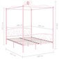 Lovos rėmas su baldakimu, 180x200cm, rožinės spalvos kaina ir informacija | Lovos | pigu.lt