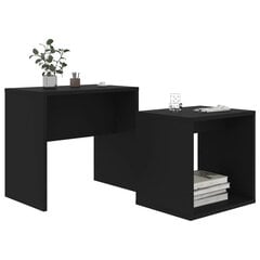 Kavos staliukų komplektas iš MDP, 48x30x45cm, juodos spalvos цена и информация | Журнальные столики | pigu.lt