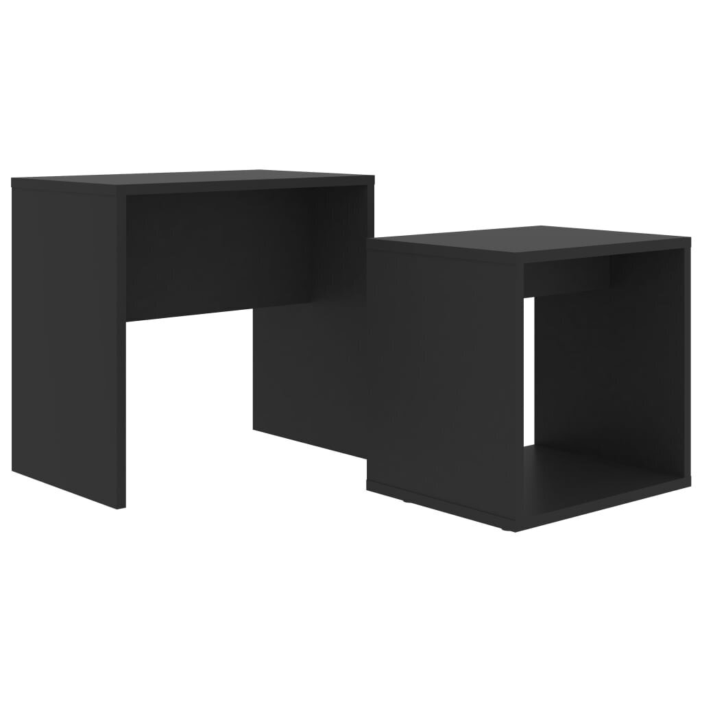 Kavos staliukų komplektas iš MDP, 48x30x45cm, juodos spalvos kaina ir informacija | Kavos staliukai | pigu.lt