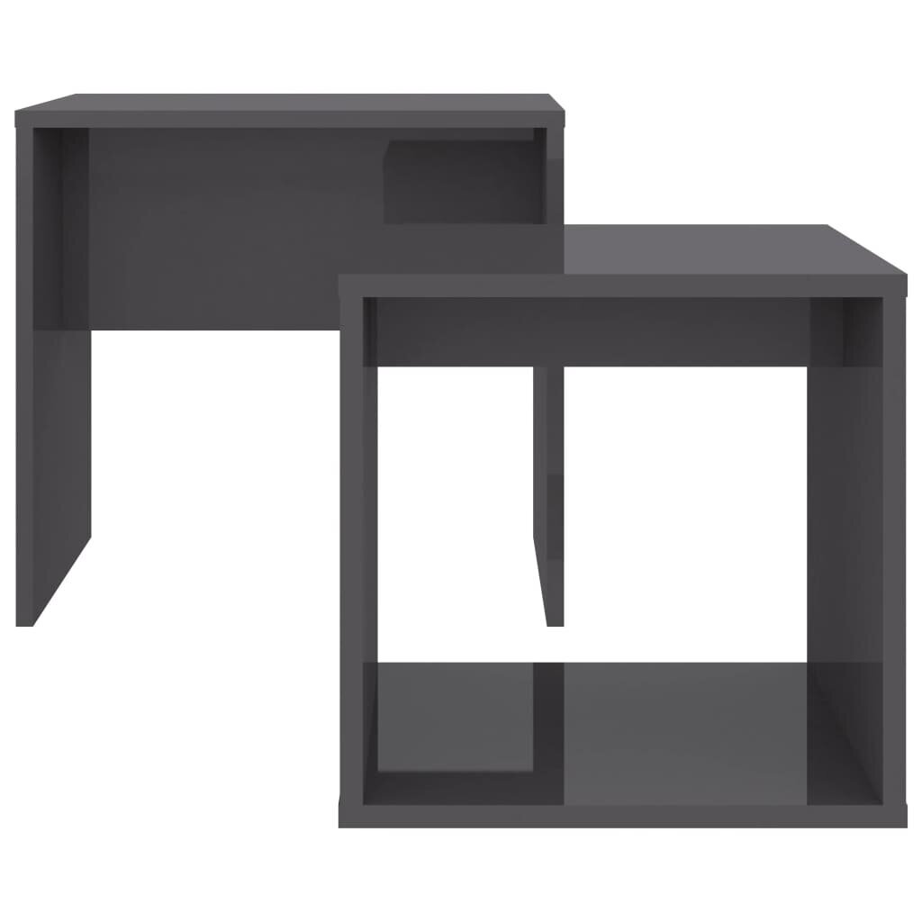 Kavos staliukų komplektas iš MDP, 48x30x45cm, pilkas kaina ir informacija | Kavos staliukai | pigu.lt