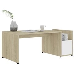 Kavos staliukas iš MDP, 90x45x35cm, baltos ir ąžuolo spalvos kaina ir informacija | Kavos staliukai | pigu.lt