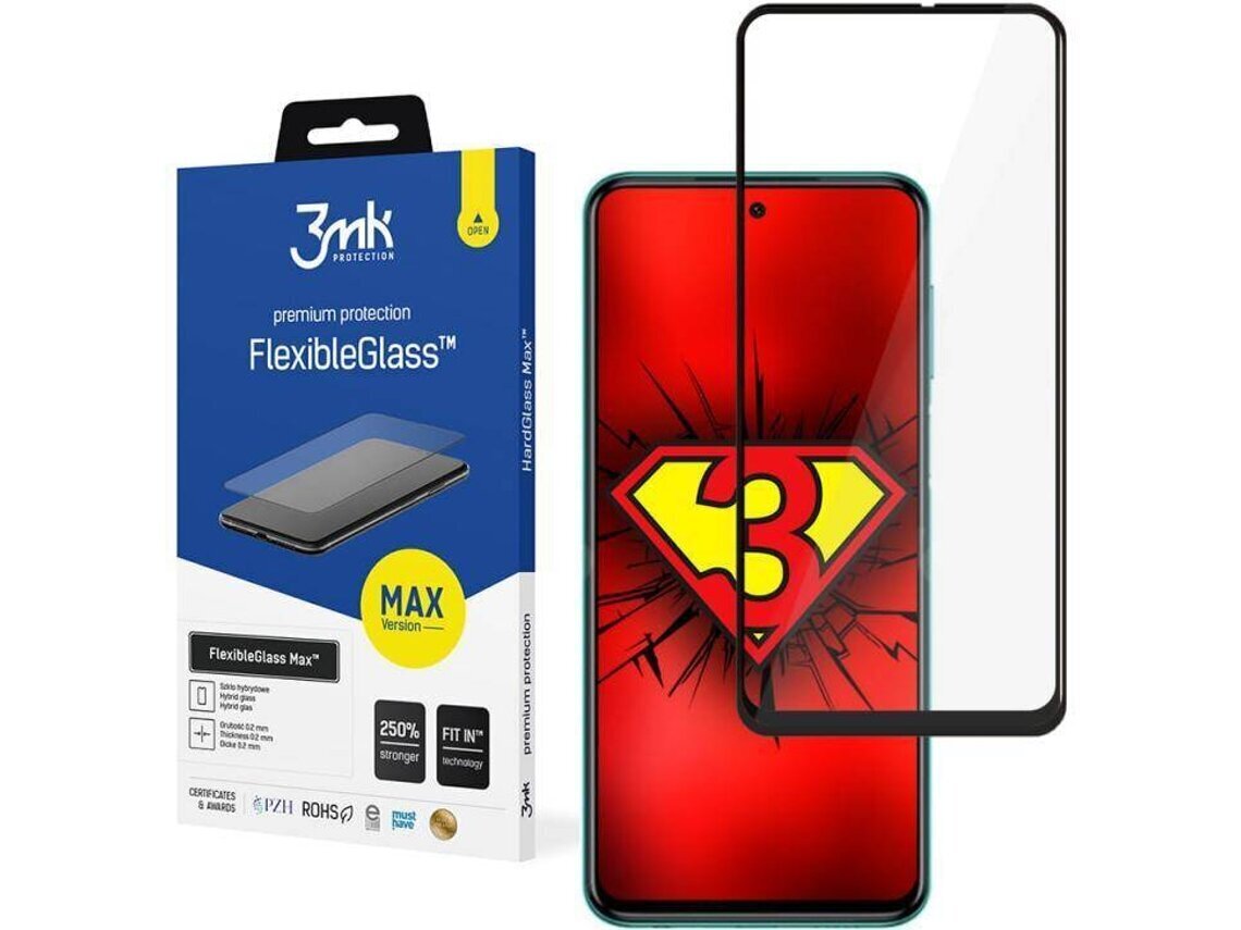 3MK FlexibleGlass Max stiklas skirtas Xiaomi Redmi Note 9 Pro, Black kaina ir informacija | Apsauginės plėvelės telefonams | pigu.lt