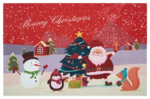 Kalėdinis 3D durų kilimėlis Merry Christmas 45x70 cm kaina ir informacija | Durų kilimėliai | pigu.lt