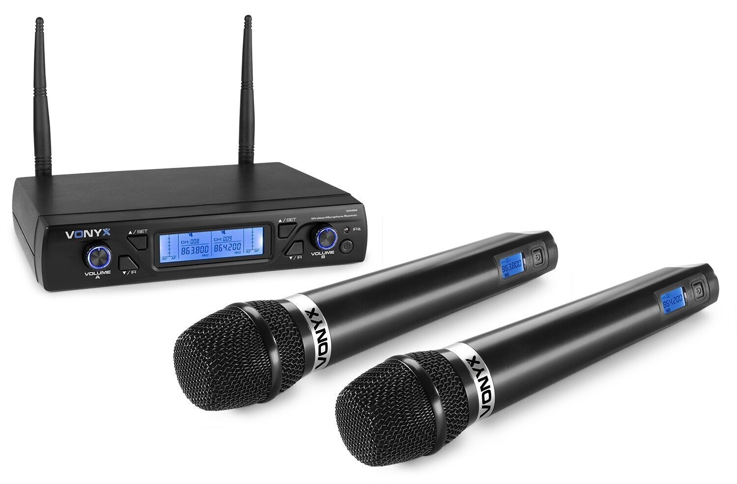 Belaidis mikrofonas UHF 16Ch Vonyx WM62 kaina ir informacija | Mikrofonai | pigu.lt