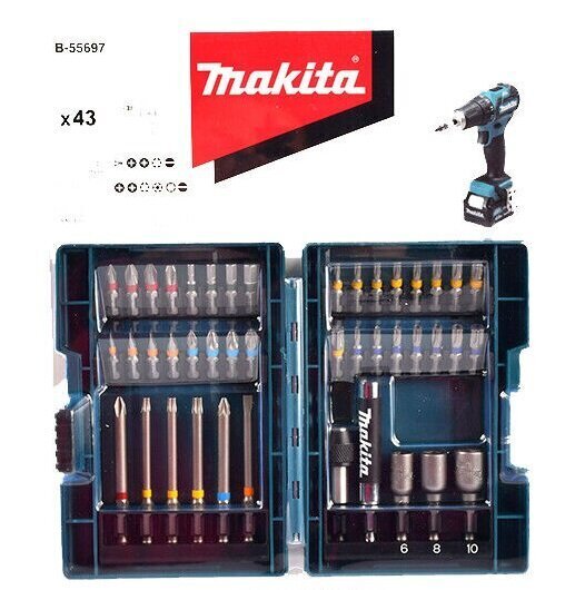 Sukimo antgalių komplektas 43 vnt. Makita B-55697 kaina ir informacija | Mechaniniai įrankiai | pigu.lt