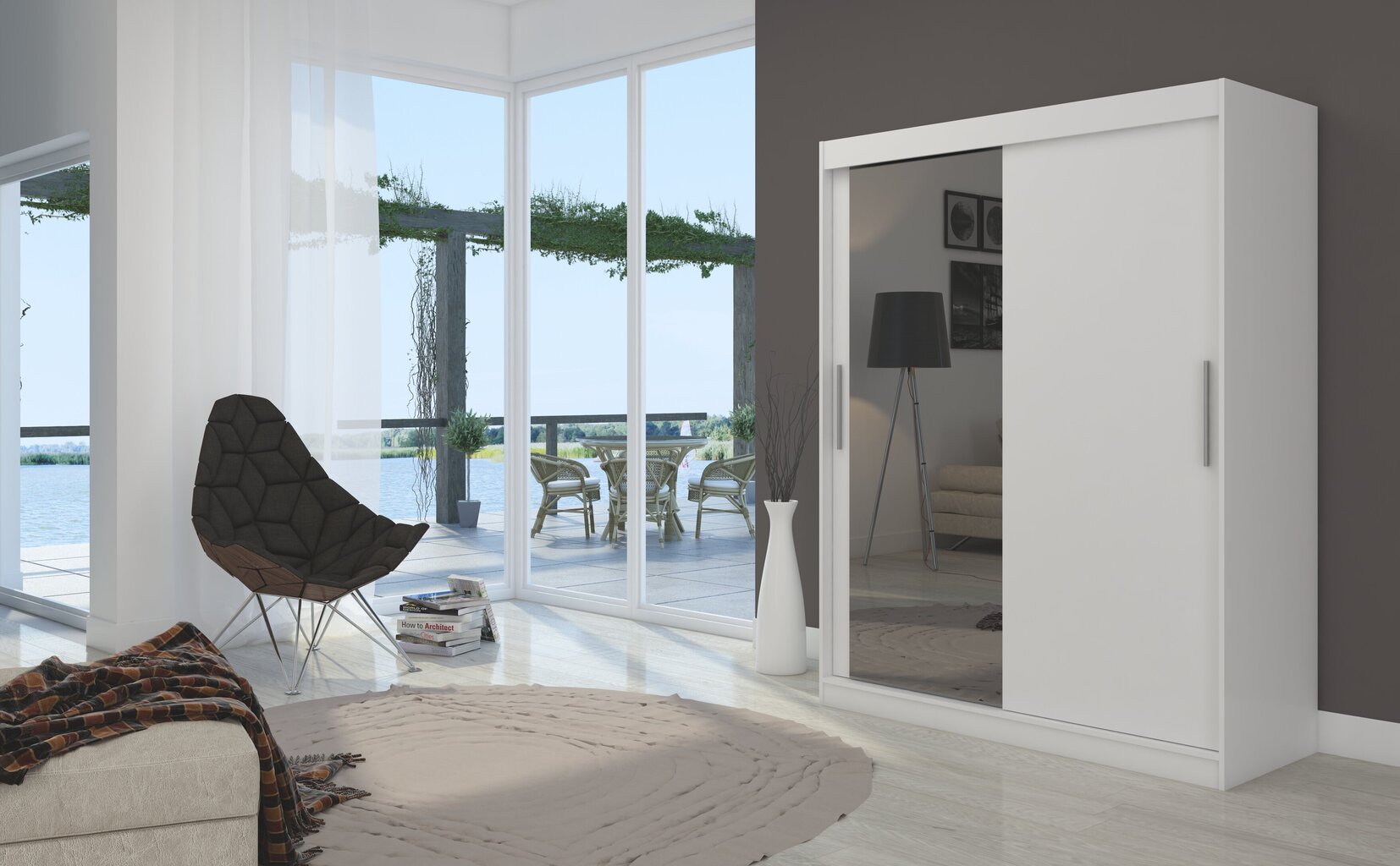 Spinta ADRK Furniture Bianco, balta kaina ir informacija | Spintos | pigu.lt