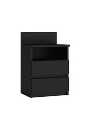 Naktinė spintelė ADRK Furniture Puna M1, juoda kaina ir informacija | Spintelės prie lovos | pigu.lt
