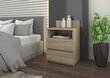 Naktinė spintelė ADRK Furniture Puna M1, ąžuolo spalvos kaina ir informacija | Spintelės prie lovos | pigu.lt