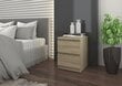 Naktinė spintelė ADRK Furniture Puna M2, ąžuolo spalvos kaina ir informacija | Spintelės prie lovos | pigu.lt